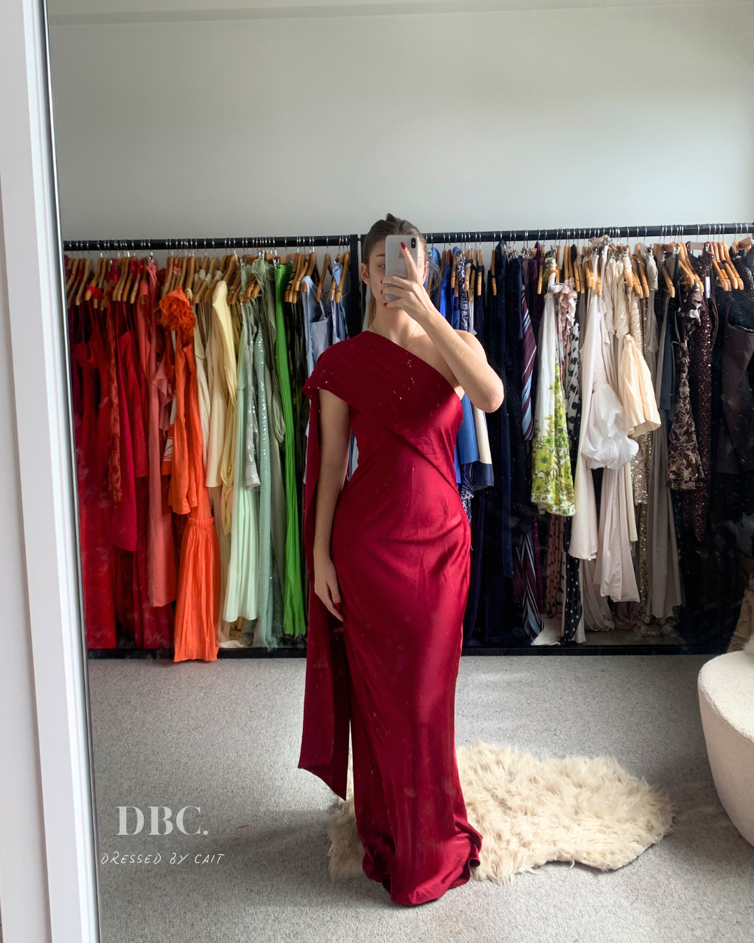 MISHA Collection Lilia Satin Maxi Beetroot