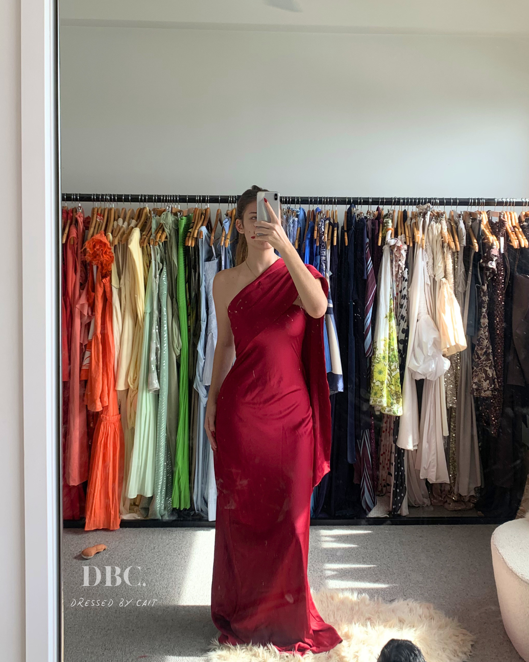 MISHA Collection Lilia Satin Maxi Beetroot