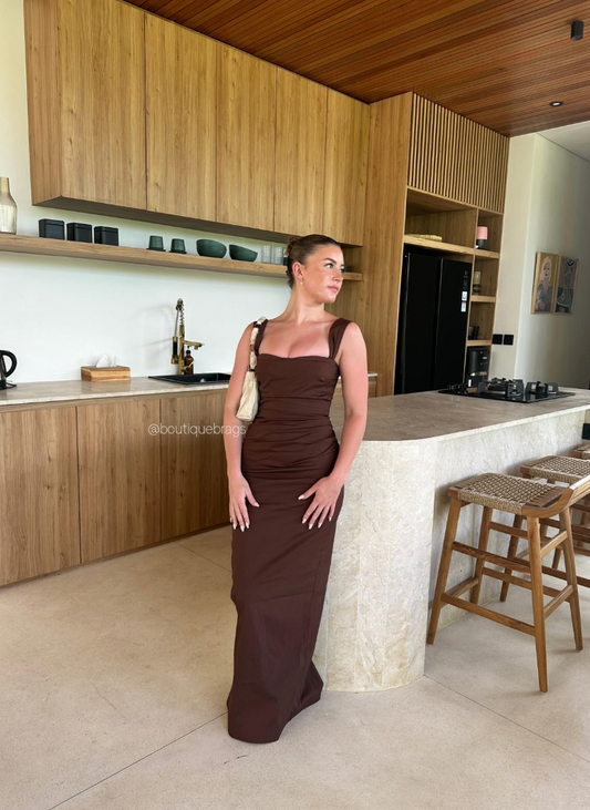 SIR the Label Dahlia Balconette Maxi Brown
