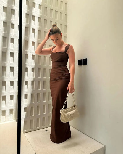 SIR the Label Dahlia Balconette Maxi Brown